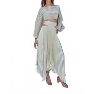 NEW AIIFOS kenny pleated skirt in bone